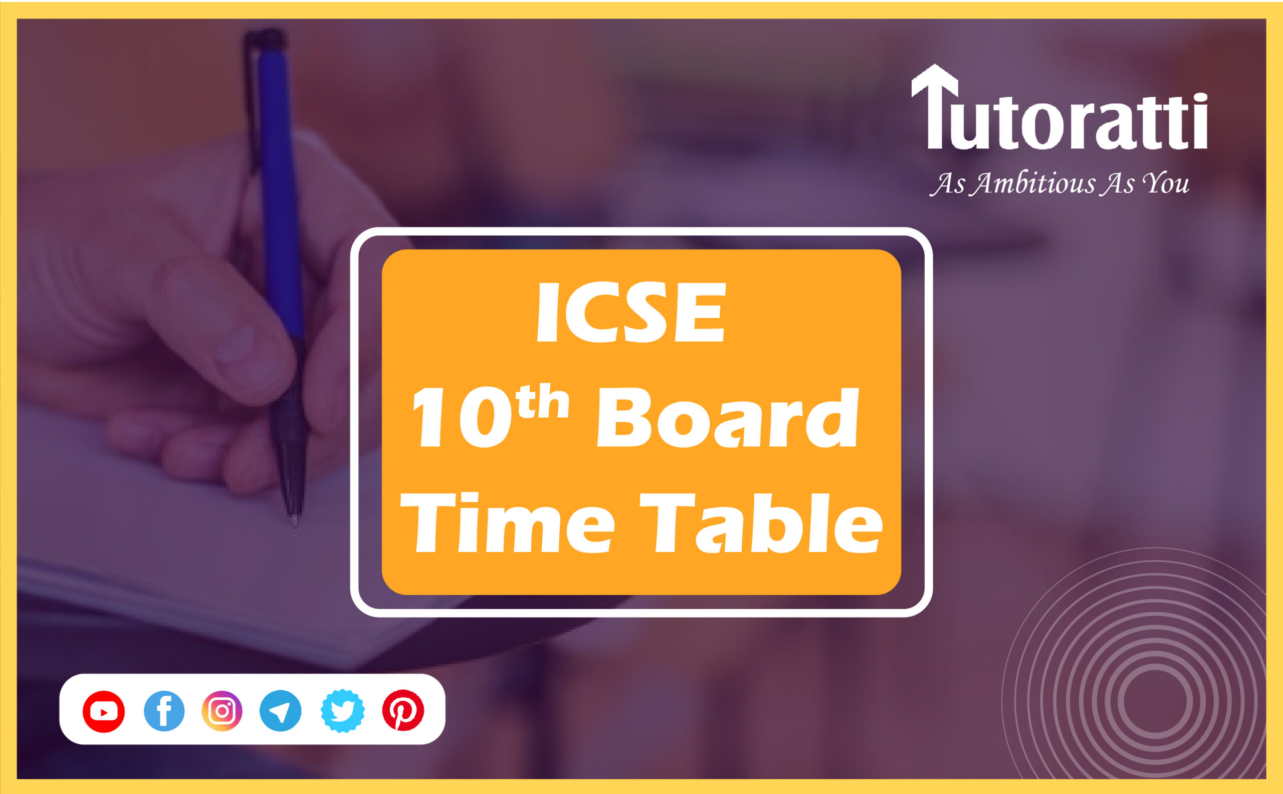 ICSE 10th Board Time Table